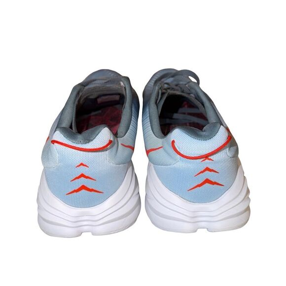 HOKA Men\'s Rincon 3 wide Blue Running Shoe with Red Logo size 9.5 2E